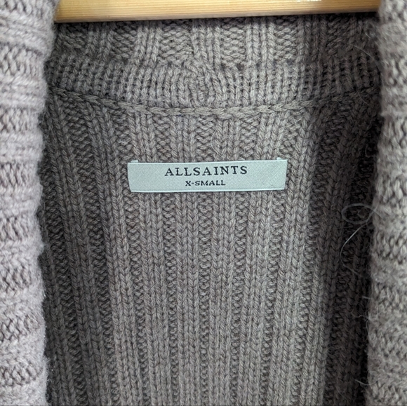 All Saints heavyweight cardigan XS Taupe - Picture 8 of 8